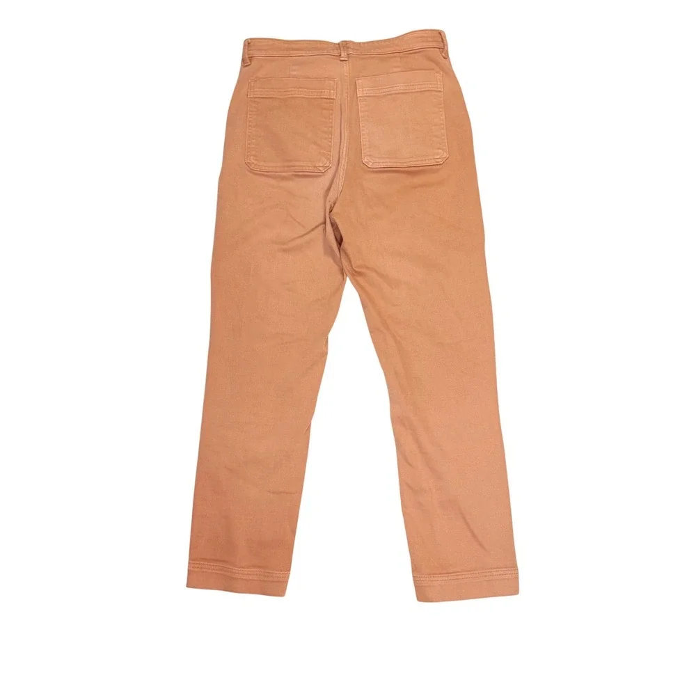 Everlane Womens Straight Leg Crop Chino Pants Terracotta Orange High Rise Size 6